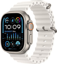 Apple Watch Ultra 2 GPS + Cellular, 49mm titán tok fehér óceán szíjjal
